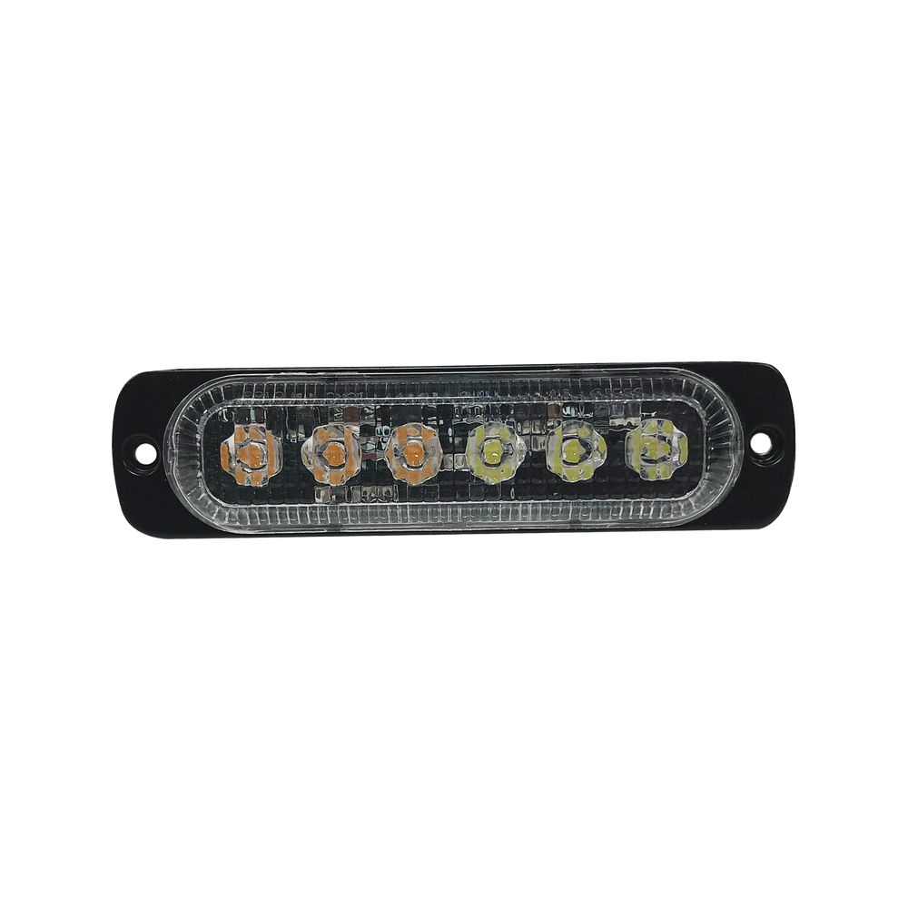 Luz direccional con 6 LEDS, color ambar/claro, 12-24 VCD