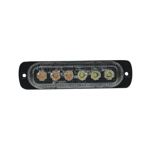 Luz direccional con 6 LEDS, color ambar/claro, 12-24 VCD