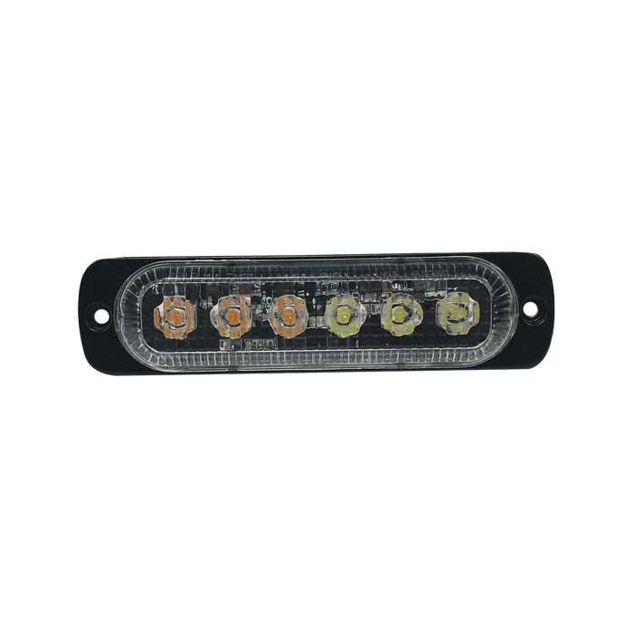 Luz direccional con 6 LEDS, color ambar/claro, 12-24 VCD