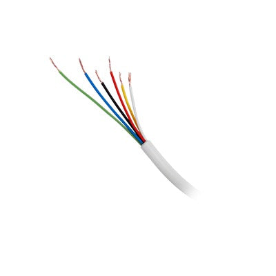 Bobina de 305 metros de cable, 22 AWG, 3 pares, de color blanco para aplicaciones de alarmas de intrusión y automatización.