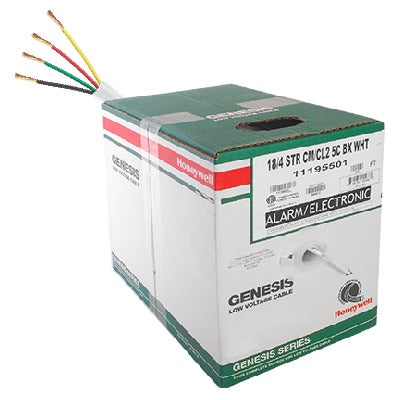 Bobina de cable de 152 metros de cable,18 AWG, 2 pares, tipo CM-CL2, de color blanco, para aplicaciones de alarmas de intrusión/Control de Acceso/ Automatización / Interfonos y Tv Porteros