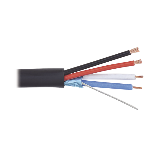 Cable multiconductor, 1 Par AWG22 (7x30) totalmente blindado + 1 Par AWG18 (16x30) (Cresnet, AX link, QS lutron), (Anti-humedad)