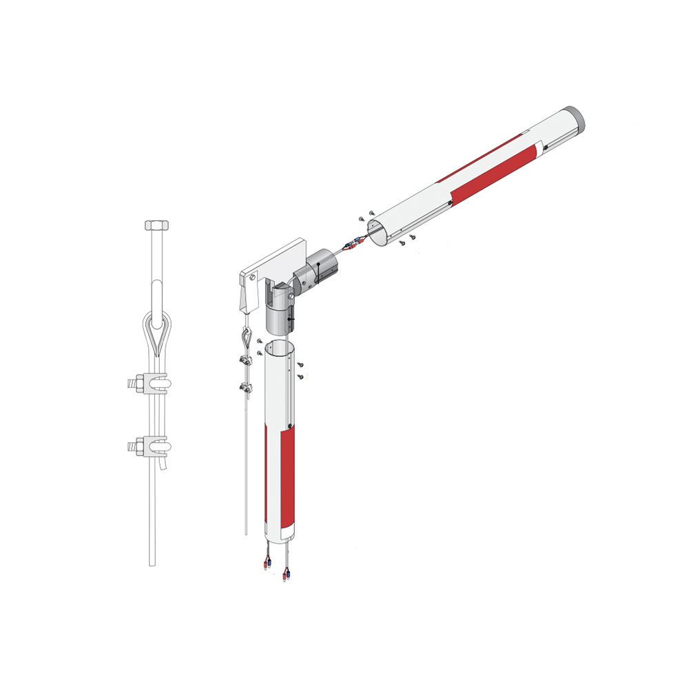 Kit de m?stil iluminado de aluminio con Articulaci?n para barreras DKS 1601