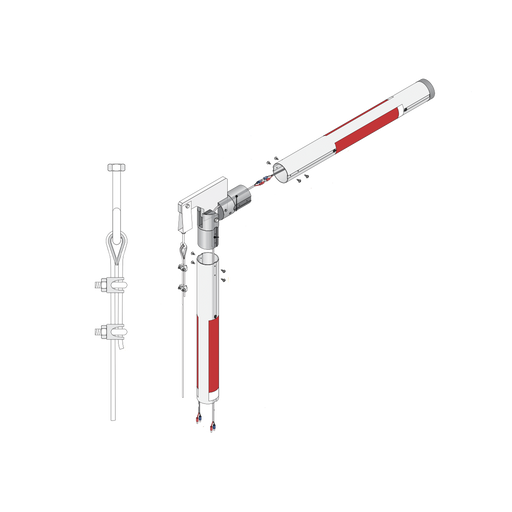 Kit de m?stil iluminado de aluminio con Articulaci?n para barreras DKS 1601