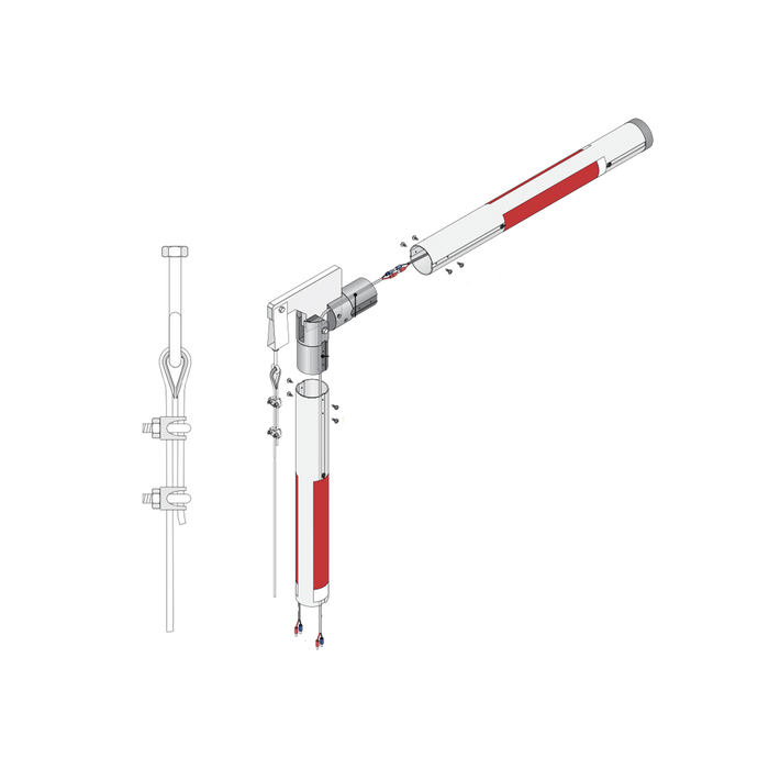 Kit de m?stil iluminado de aluminio con Articulaci?n para barreras DKS 1601