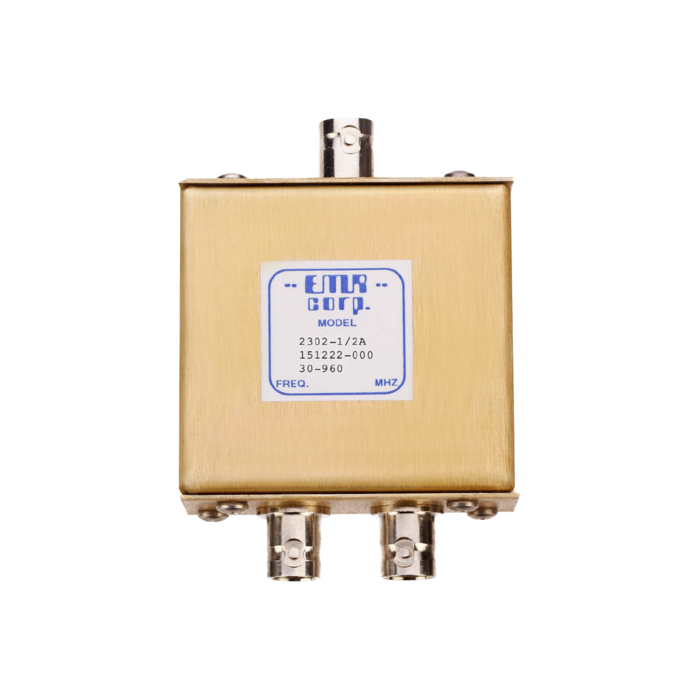 Divisor de Potencia EMR de 2 Vías, 30-960 MHz, 0.5 Watt, Conectores BNC Hembra.