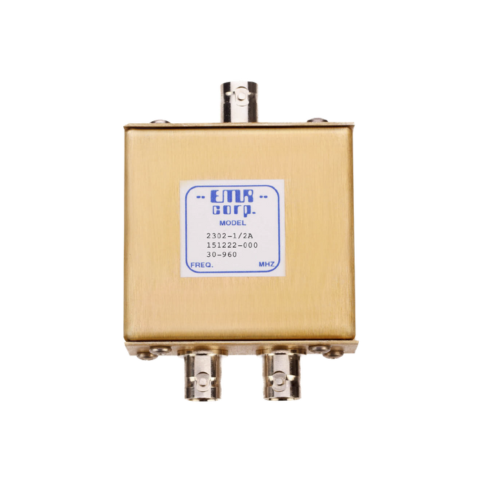 Divisor de Potencia EMR de 2 Vías, 30-960 MHz, 0.5 Watt, Conectores BNC Hembra.