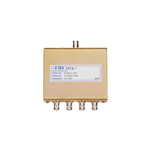 Divisor de Potencia EMR de 4 Vías, 30-960 MHz, 0.5 Watt, Conectores BNC Hembra.