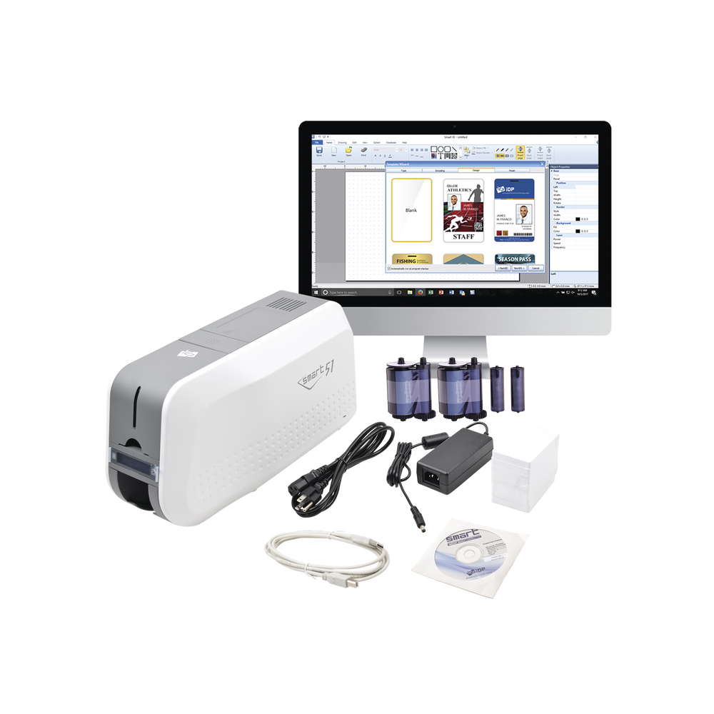 Kit de Impresora tarjetas PVC/ Puede Crecer a Laminador/ Doble Cara / Incluye: 2 x Ribbon a Color, 100 tarjetas PVC, Software, 1 Kit de Limpieza