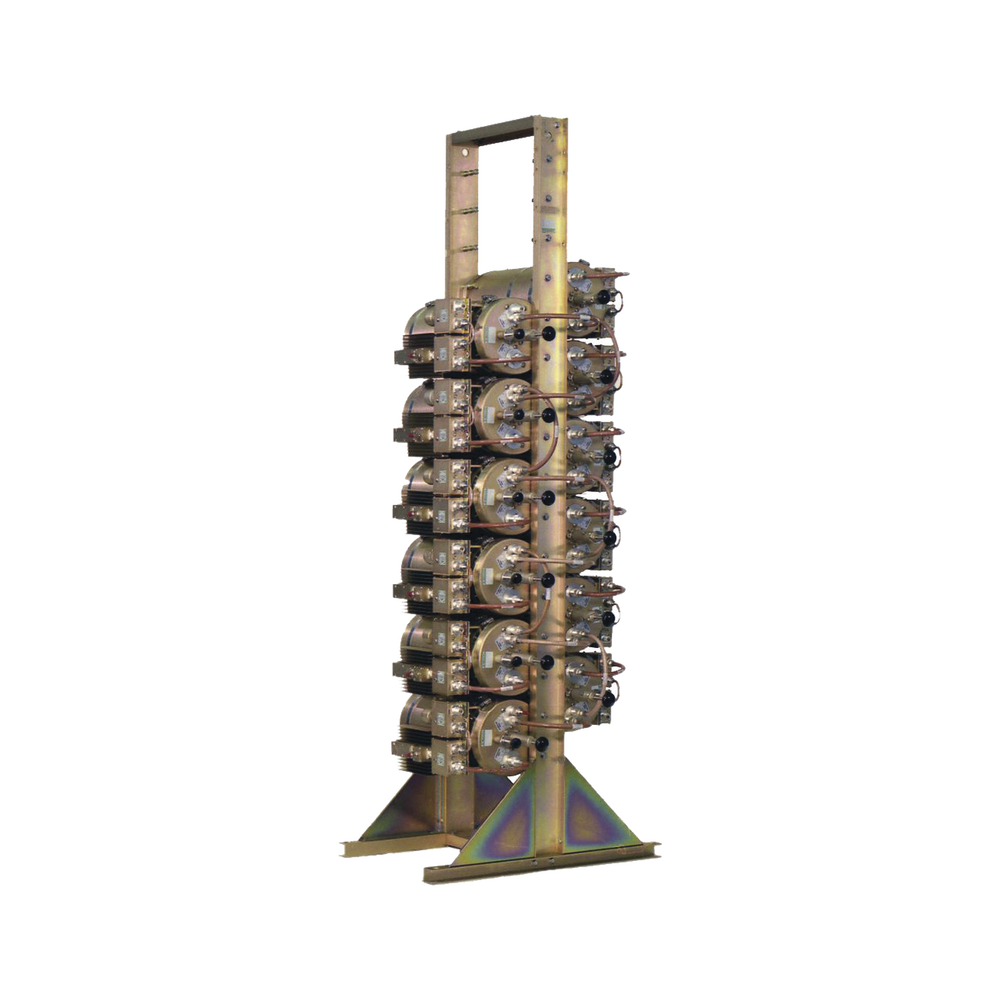 Combinador TX/RX, 6 canales, 406-512 MHz, 150 Watt, 125 KHz Tx-Tx, Cav.10" Diam. "Peg Rack", N Hembras