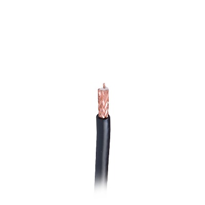 Cable RG58AU con blindaje de duobond II + 55% malla trenzada de cobre estañado, aislamiento de foam polietileno.