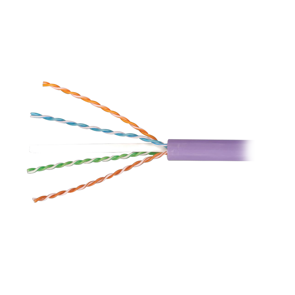Bobina de Cable Blindado F/UTP de 4 Pares, ZMAX, Cat6A, Soporte de Aplicaciones 10GBase-T, LS0H (Libre de Gases Toxicos), Color Violeta, 305m