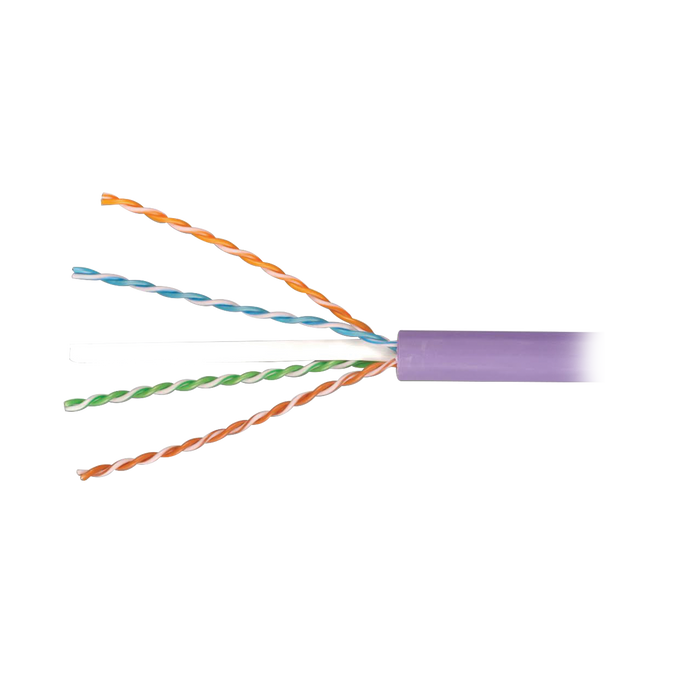 Bobina de Cable Blindado F/UTP de 4 Pares, ZMAX, Cat6A, Soporte de Aplicaciones 10GBase-T, LS0H (Libre de Gases Toxicos), Color Violeta, 305m