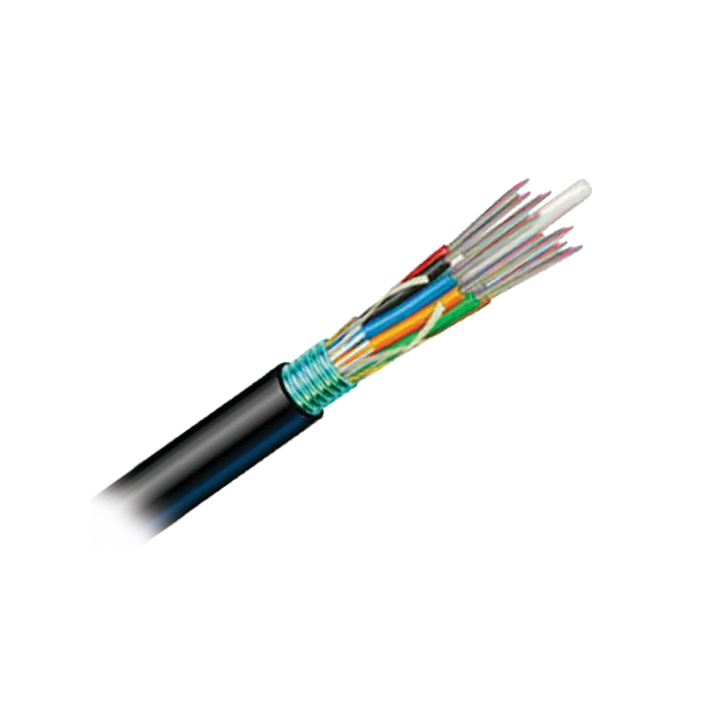 Cable de Fibra Óptica 12 hilos, OSP (Planta Externa), Armada, Gel, HDPE (Polietileno de alta densidad), Multimodo OM4 50/125 Optimizada, 1 Metro