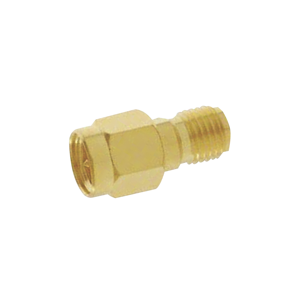 Adaptador de conector SMA Macho a SMA Hembra Inverso, Oro/ Oro/ Teflón.