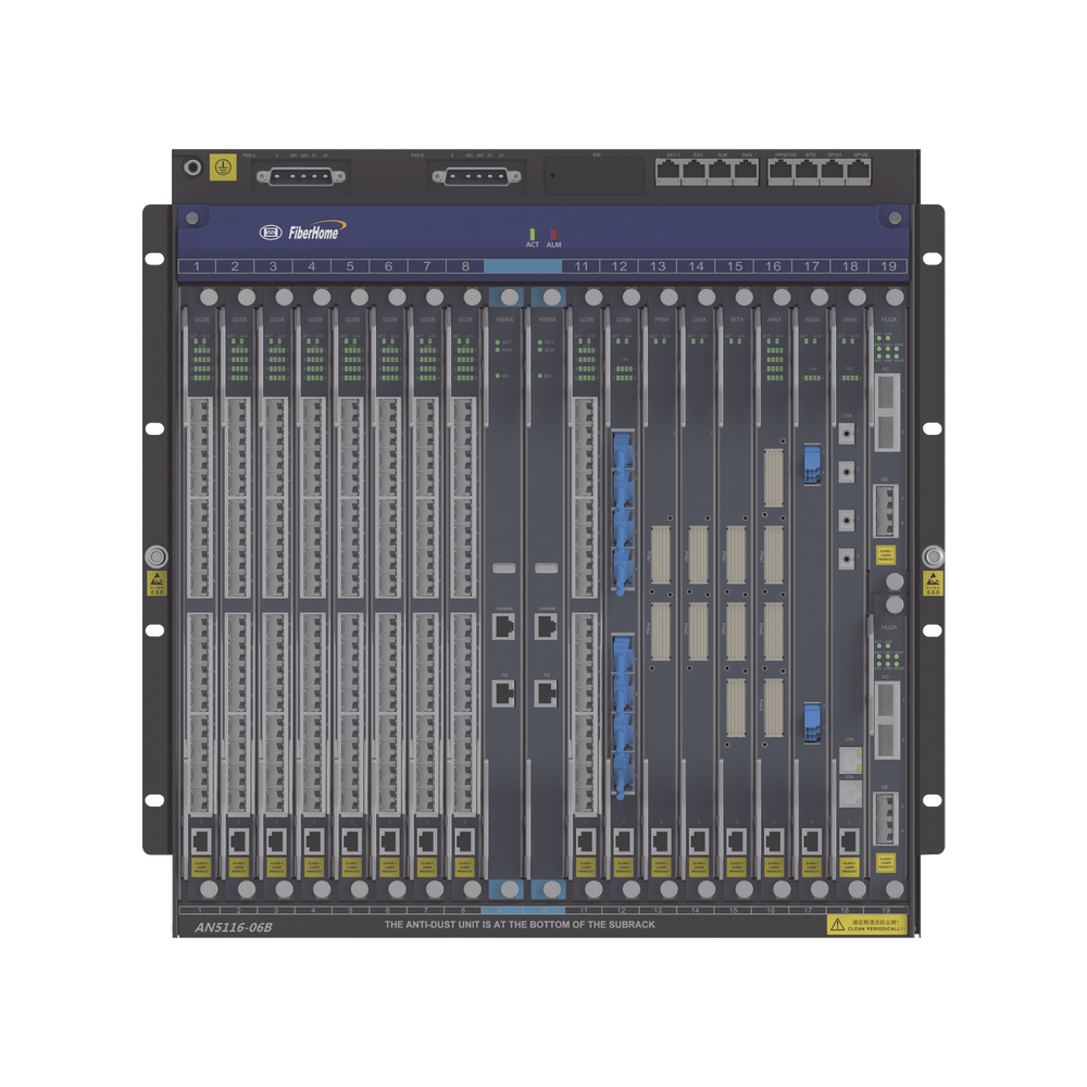 OLT Carrier Class para Aplicaciones FTTX, Modular de 16 Ranuras de Servicio, Hasta 256 puertos PON, 11 UR