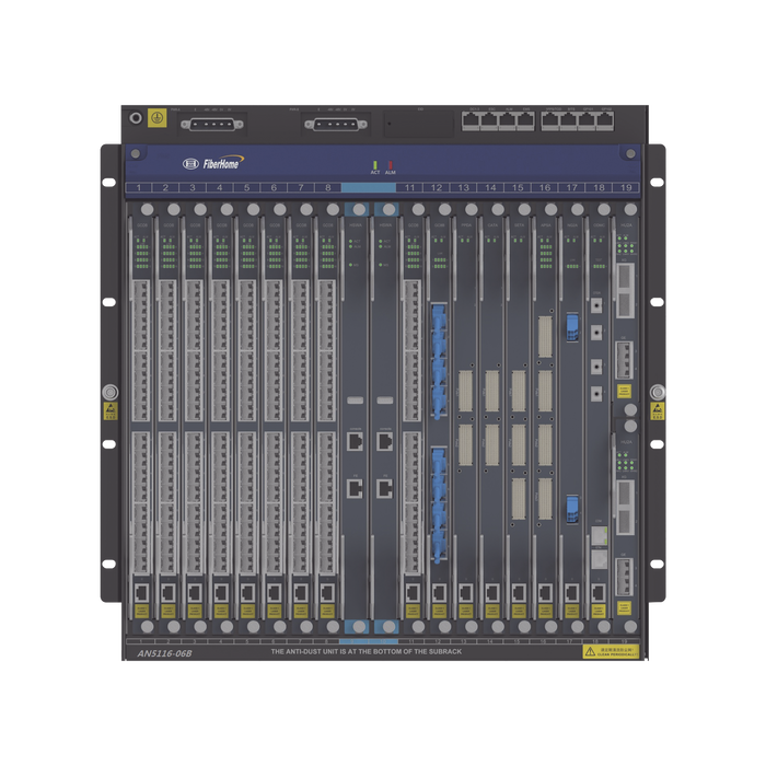 OLT Carrier Class para Aplicaciones FTTX, Modular de 16 Ranuras de Servicio, Hasta 256 puertos PON, 11 UR