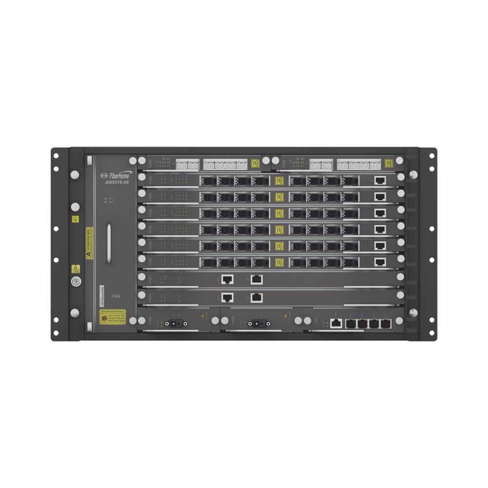 OLT Carrier Class para Aplicaciones FTTX, Modular de 6 Ranuras de Servicio, Hasta 96 puertos PON, 6 UR