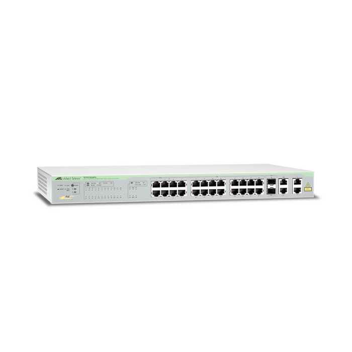 Switch PoE+ WebSmart de 24 puertos 10/100 Mbps + 2 puertos 10/100/1000 Mbps + 2 SFP Gigabit Combo, 193 W