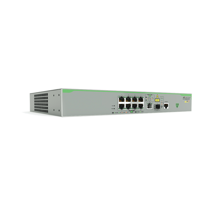 Switch PoE+ Administrable CentreCOM FS980M, Capa 3 de 8 Puertos 10/100 Mbps + 1 puerto RJ45 Gigabit/SFP Combo, 150 W