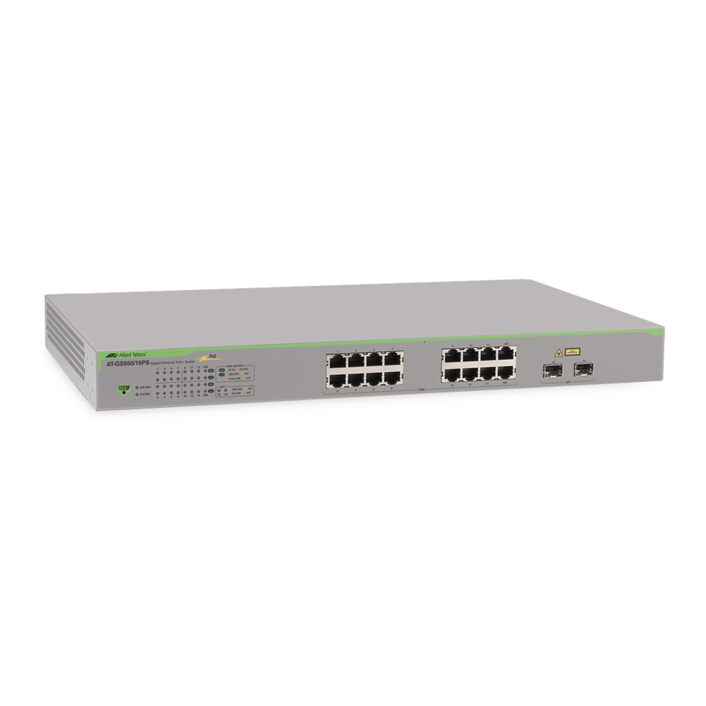 Switch PoE+ Gigabit WebSmart de 16 puertos 10/100/1000 Mbps (2 x Combo) + 2 puertos gigabit SFP (Combo), 185 W