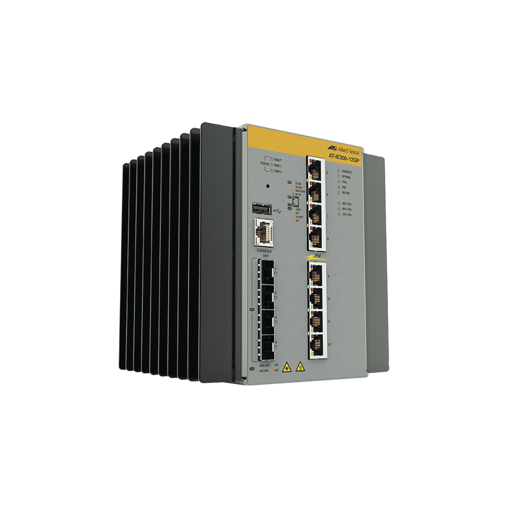 Switch Industrial Hi-PoE Continuo Administrable Capa 3 de 8 x 10/100/1000 Mbps + 4 Puertos SFP, 240 W.