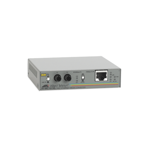 Convertidor de medios fast ethernet a fibra óptica, conector ST, multi-modo (MMF), hasta 2 km, adaptador de alimentación multiregión