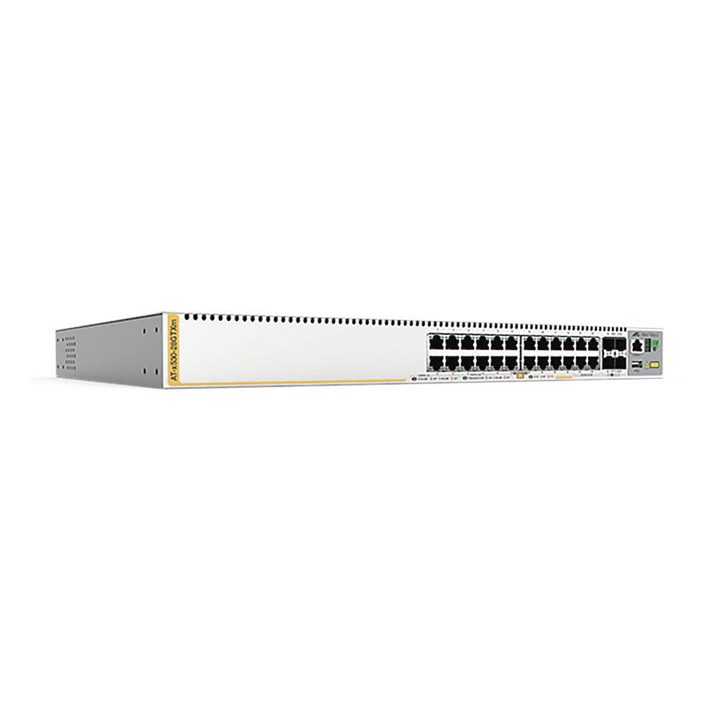 Switch Stackeable Capa 3, 24 puertos 10/100/1000 Mbps + 4 puertos SFP+ 10 G, fuente redundante