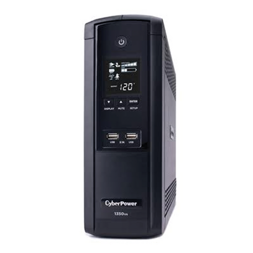 UPS Con 5 Años de Garantía de 1350VA / 810W Con Pantalla LCD Inteligente, Regulador de Voltaje AVR, 12 Conectores NEMA 5-15R y 2 Puertos USB 2.1A Para Carga de Celular