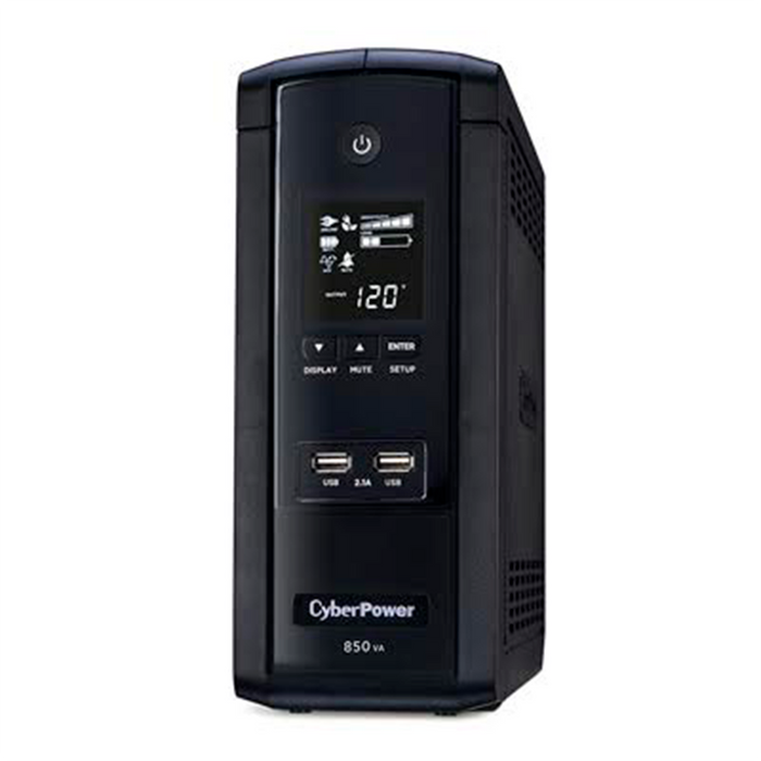 UPS Con 5 Años de Garantía de 850VA / 510W Con Pantalla LCD Inteligente, Regulador de Voltaje AVR, 10 Conectores NEMA 5-15R y 2 Puertos USB 2.1 Para Carga de Celular