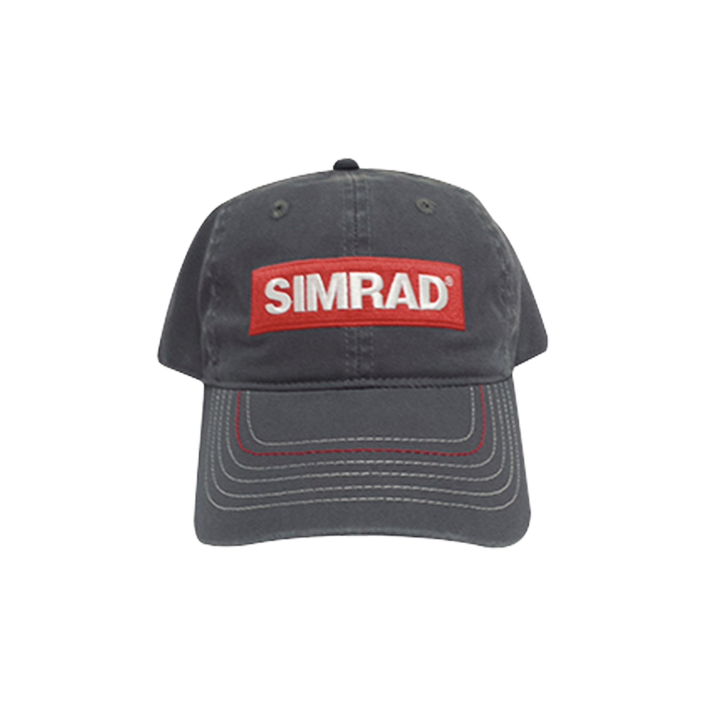 Gorra color gris con logo simrad