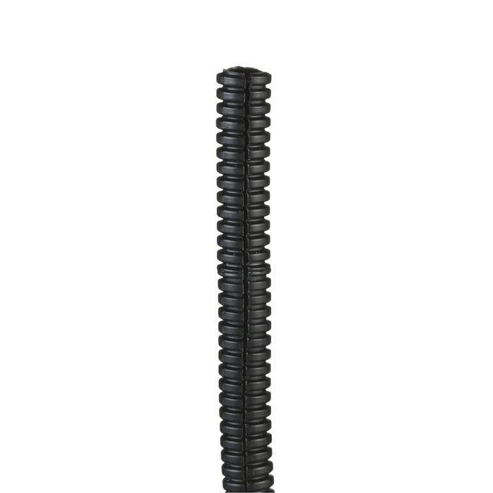 Tubo Corrugado Abierto para Protección de Cables, 3/4 (0.75in) de Diámetro, 30.5 m de Largo, Color Negro