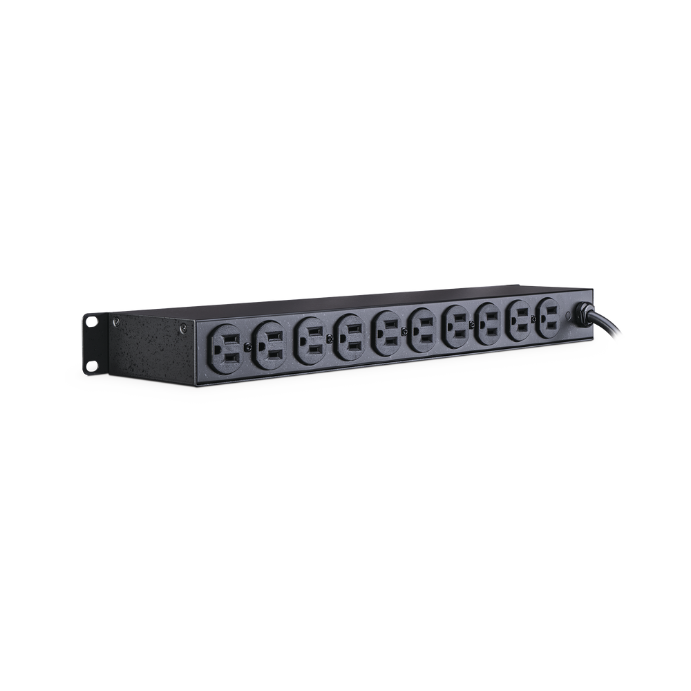 PDU Para Distribución de Energía Básico Con 10 Tomas NEMA 5-15R Traseras, 1U de Rack