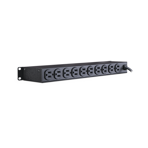 PDU Para Distribución de Energía Básico Con 10 Tomas NEMA 5-15R Traseras, 1U de Rack