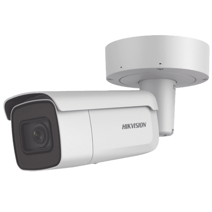 Bala IP 8 Megapixel / 50 mts IR EXIR / Exterior IP67 / IK10 / WDR / PoE+ / Entradas de Alarma y Audio / Lente Mot. 2.8 a 12 mm