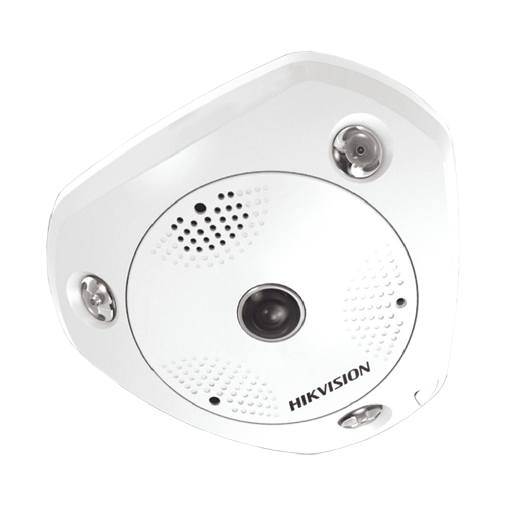 Fisheye IP 6 Megapixel / 180° / 360° / Interior / 15 mts IR / dWDR / Heat Map / Múltiples vistas / PoE / Entrada-Salida audio y alarma / PTZ Digital