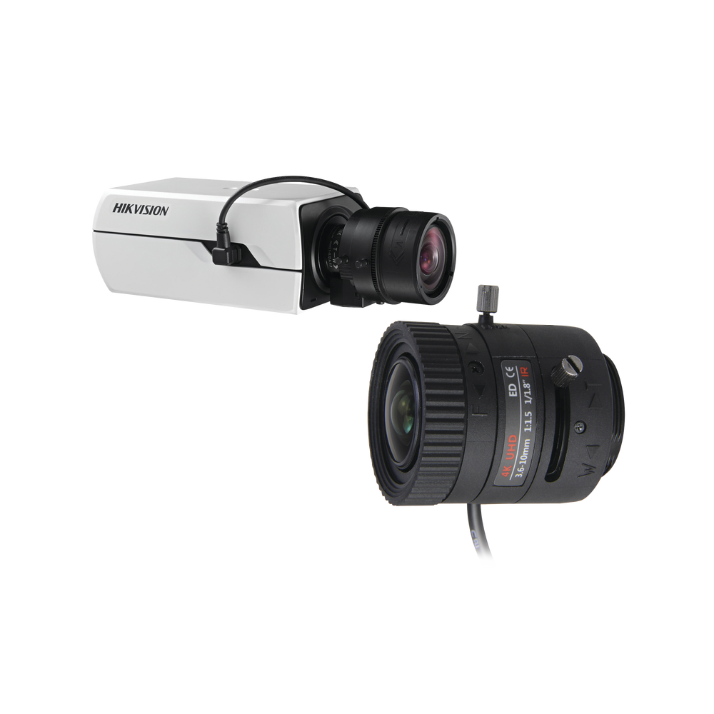 Kit de Camara Hikvision Tipo Box 4K y Lente 4K de 3.6 a 10 mm