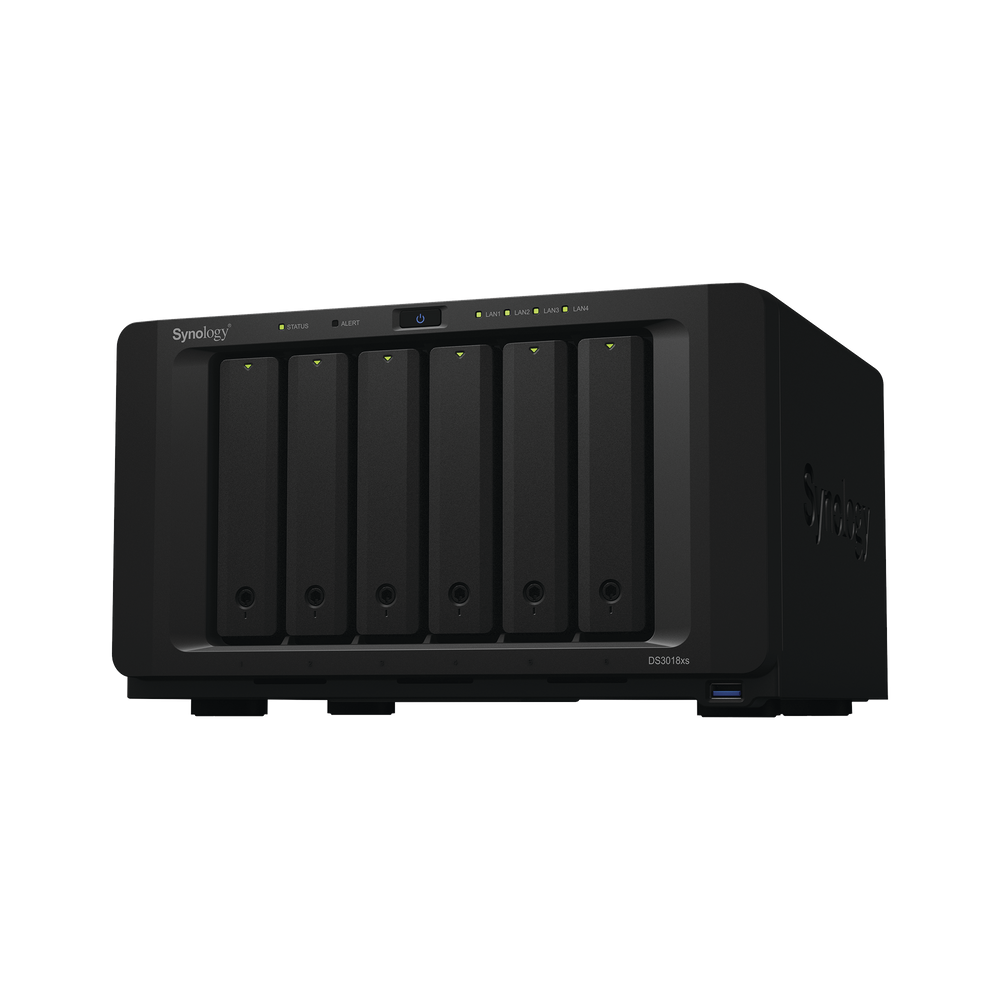 Servidor NAS de escritorio con 6 bahías / Expandible a 30 bahías / Hasta 360 TB / Soporta hasta 75 cámaras