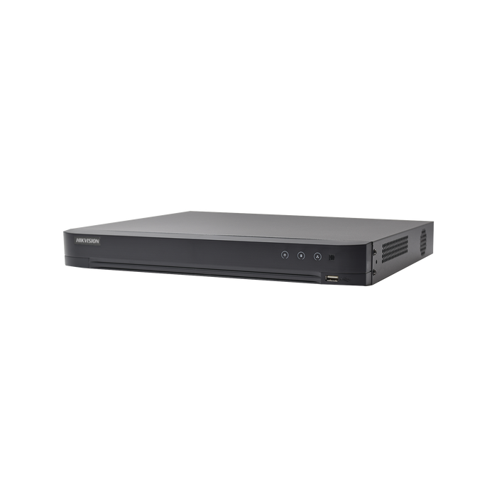 DVR 4 Megapixel / 24 Canales TURBOHD + 8 Canales IP / 2 Bahías de Disco Duro / 1 Canal de Audio / Videoanalisis