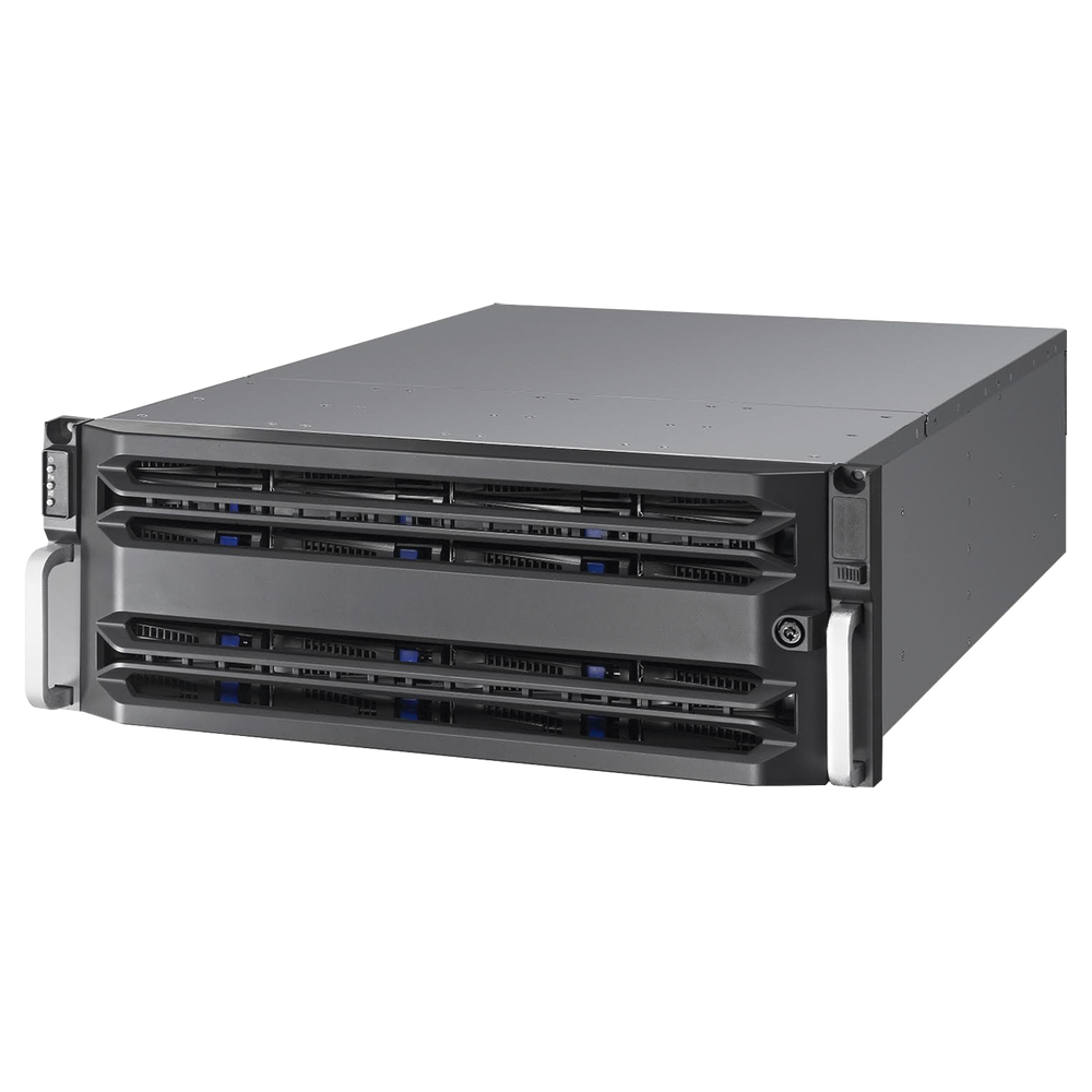 Almacenamiento en Red / 24 Discos Duros / RAID / iSCSI / NFS / Graba 320 canales IP / 2 Tarjetas Red / Simple Controlador