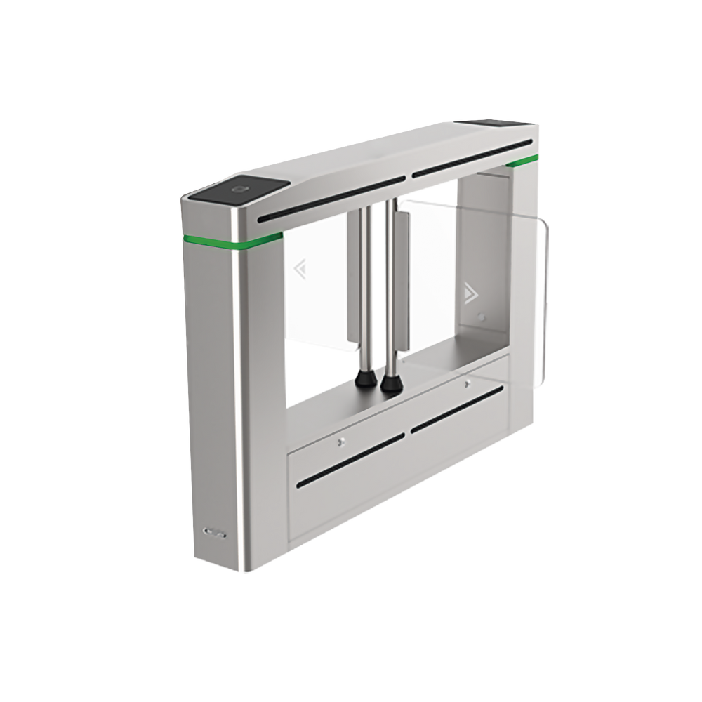 Torniquete Doble Central / para ampliar carriles de torniquete /Con 12 pares de detectores IR para validación de permisos/ Soporta Terminal de reconocimiento facial/ audio personalizable.