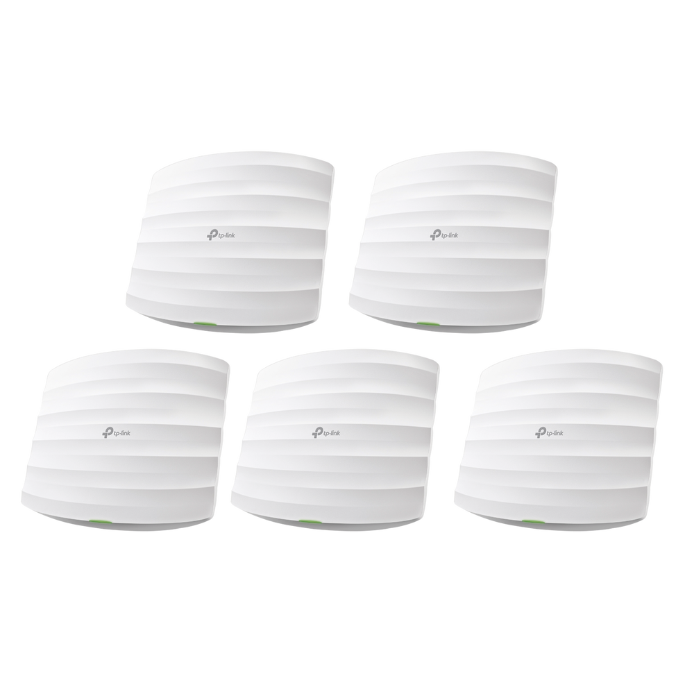 Kit de 5 Puntos de Acceso Omada de doble banda 802.11ac, MU-MIMO, PoE 802.3af y PoE Pasivo, soporta hasta 100 clientes, hasta 1350 Mbps