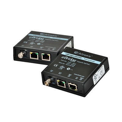 Kit extensor IP PoE BNC por cable UTP cAT 5e hasta 500 metros a 100 Mbps y por BNC hasta 300 metros