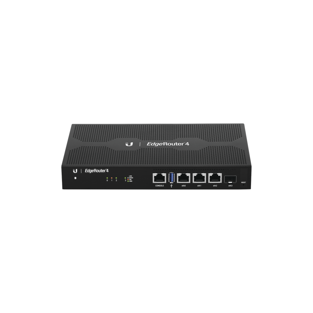 EdgeRouter 4, con 4 puertos 10/100/1000 Mbps + 1 puerto SFP, con funciones avanzadas de ruteo