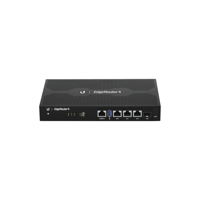 EdgeRouter 4, con 4 puertos 10/100/1000 Mbps + 1 puerto SFP, con funciones avanzadas de ruteo