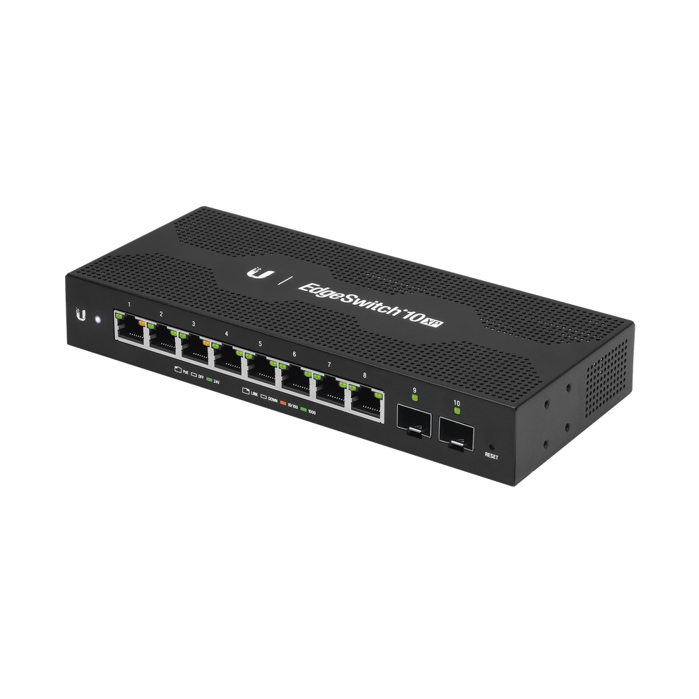 EdgeSwitch 10X Administrable de 8 Puertos Gigabit PoE Pasivo 24VDC + 2 Puertos SFP