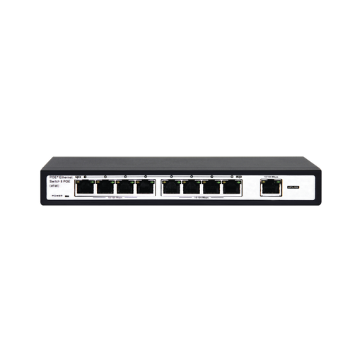 Switch PoE / 250 Metros PoE LARGA DISTANCIA / 8 puertos 802.3af/at ( 132.5 W ) 10/100Mbps + 1 puerto Uplink