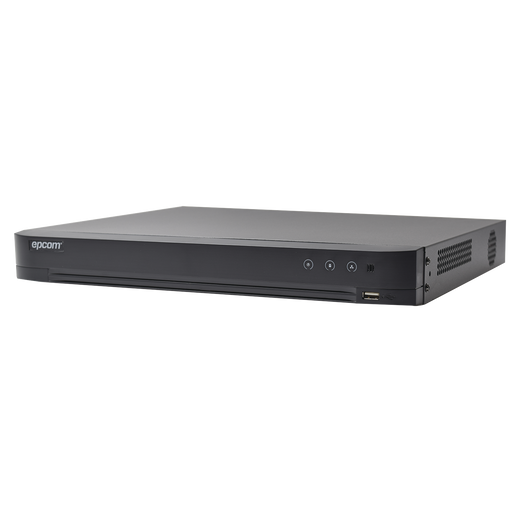 DVR 4 Megapixel / 16 Canales TURBOHD + 8 Canales IP / 2 Bahías de Disco Duro / 1 Canal de Audio / Vídeoanálisis