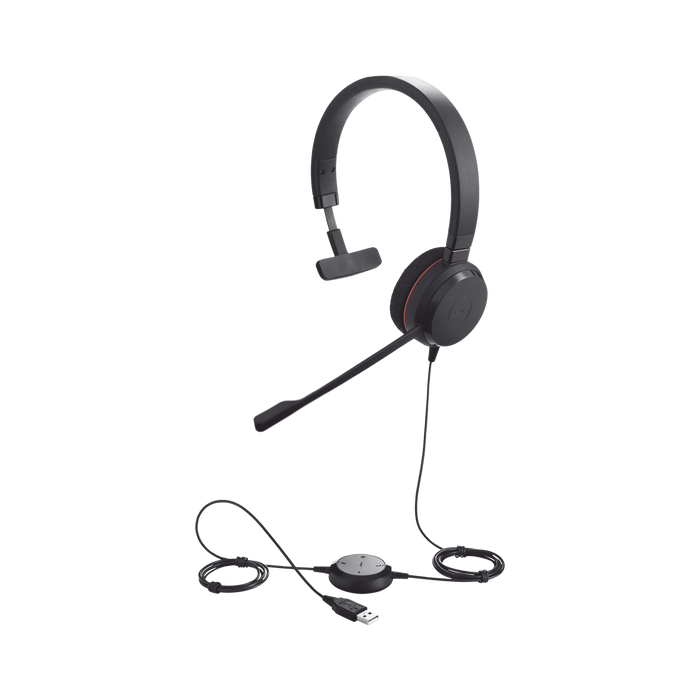 Jabra Evolve 20 Mono con conexión USB, micrófono con cancelación de ruido de ultima generación, configuración Plug and Play (4993-829-209)