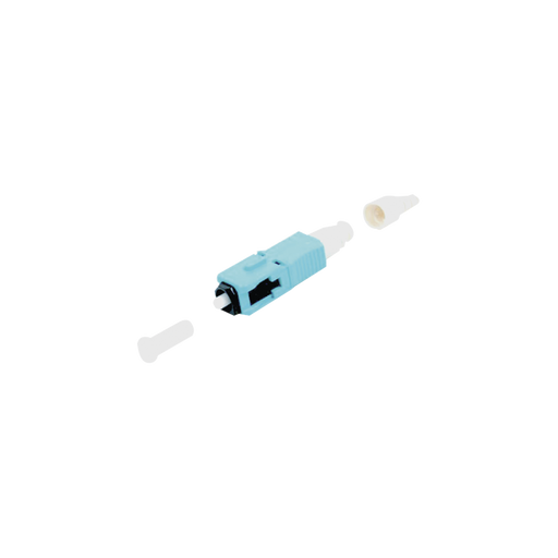 Conector de Fibra Óptica pre-pulido LightBow SC Simplex, multimodo 50/125 (OM3/OM4), re-terminable, color Aqua